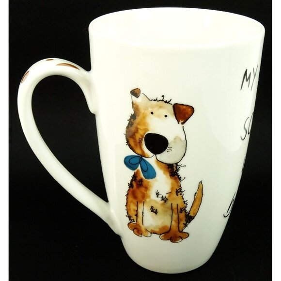 Cute Dog Coffee Mug Cup Scruffy Lazy Barking Pet Lover Gift - Picture 4 of 8